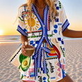 Linda | Women's Sunny Market Print Two-Piece Shorts Set