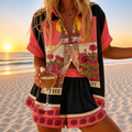 Jocelyn | Women's Tarot Card Print Two-Piece Shorts Set