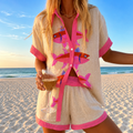 Helen | Women's Fish Print Two-Piece Shorts Set