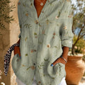 Petula | Women's Printed Longline Button-Down Shirt