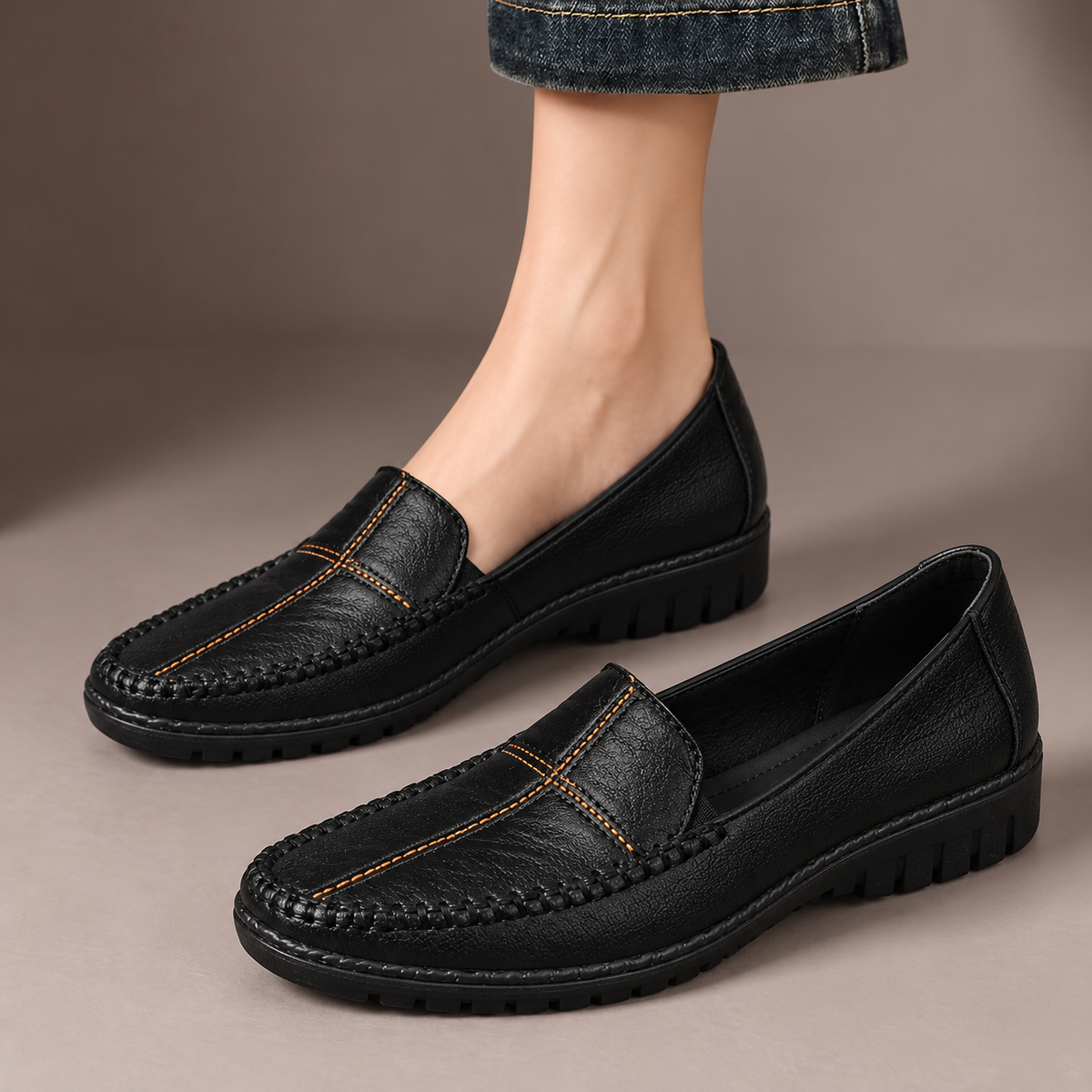Shona Orthopaedic Stitched Penny Loafers