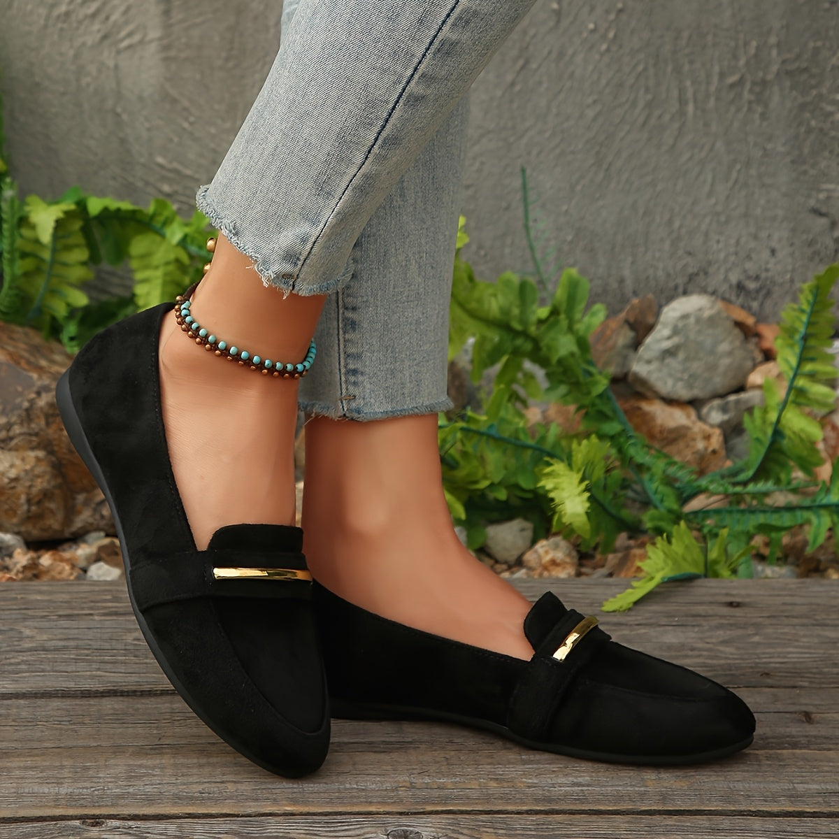 Ginny Pointed Suede-Look Loafers