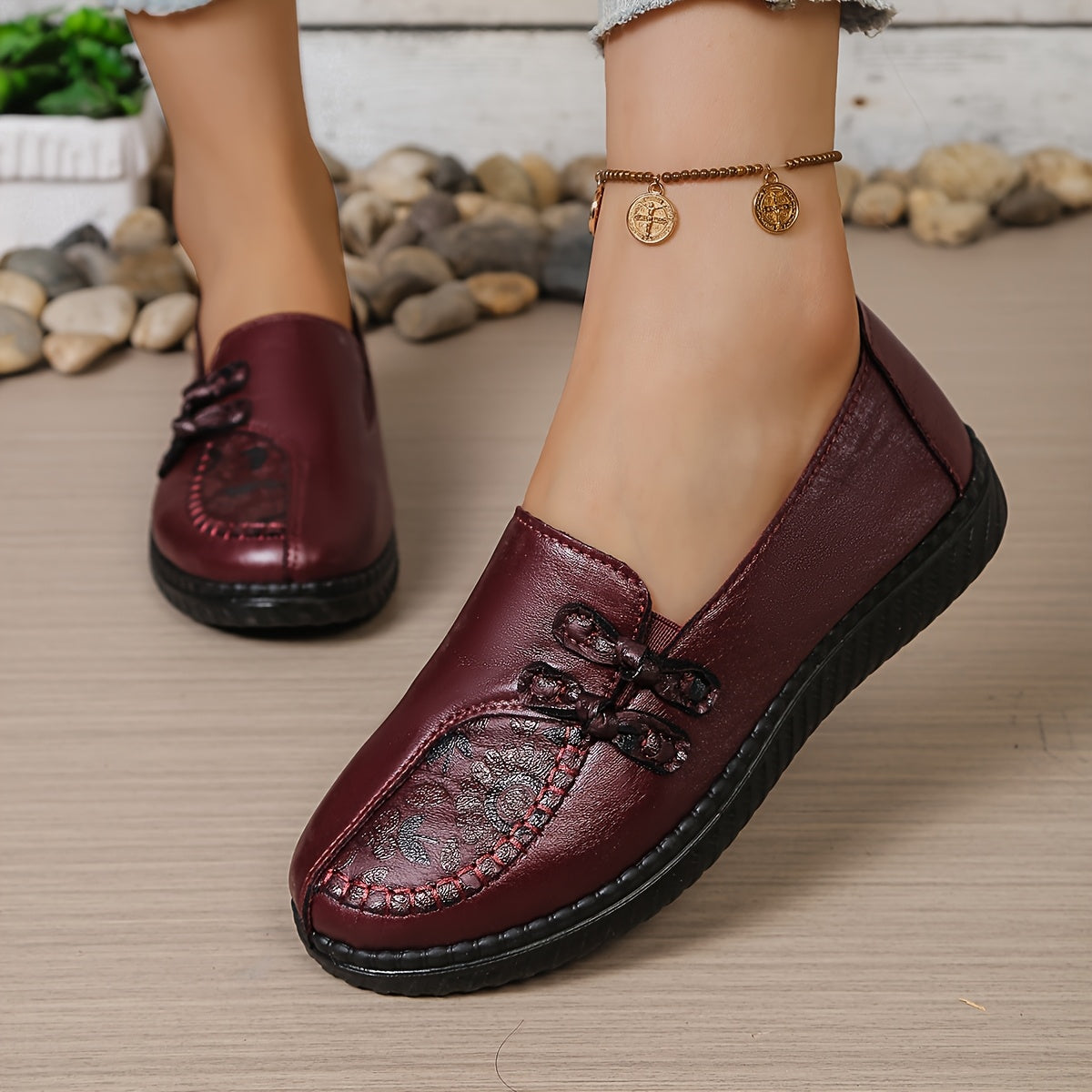 Rhoda Floral Detail Comfort Loafers
