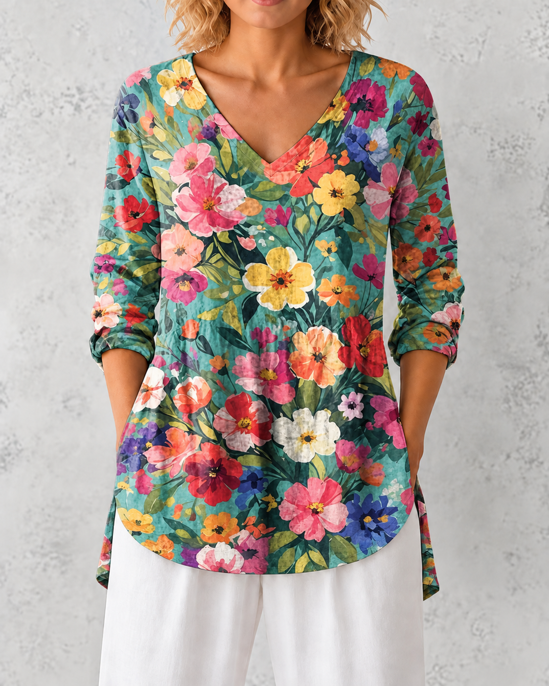 Nora | Long Blouse with V-Neck