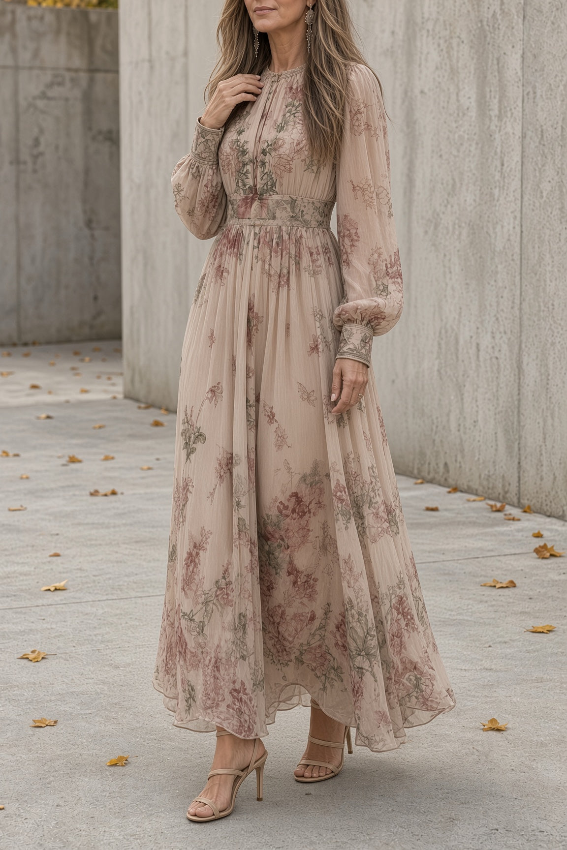 Florentine – Women's Floral Long-Sleeve Maxi Dress