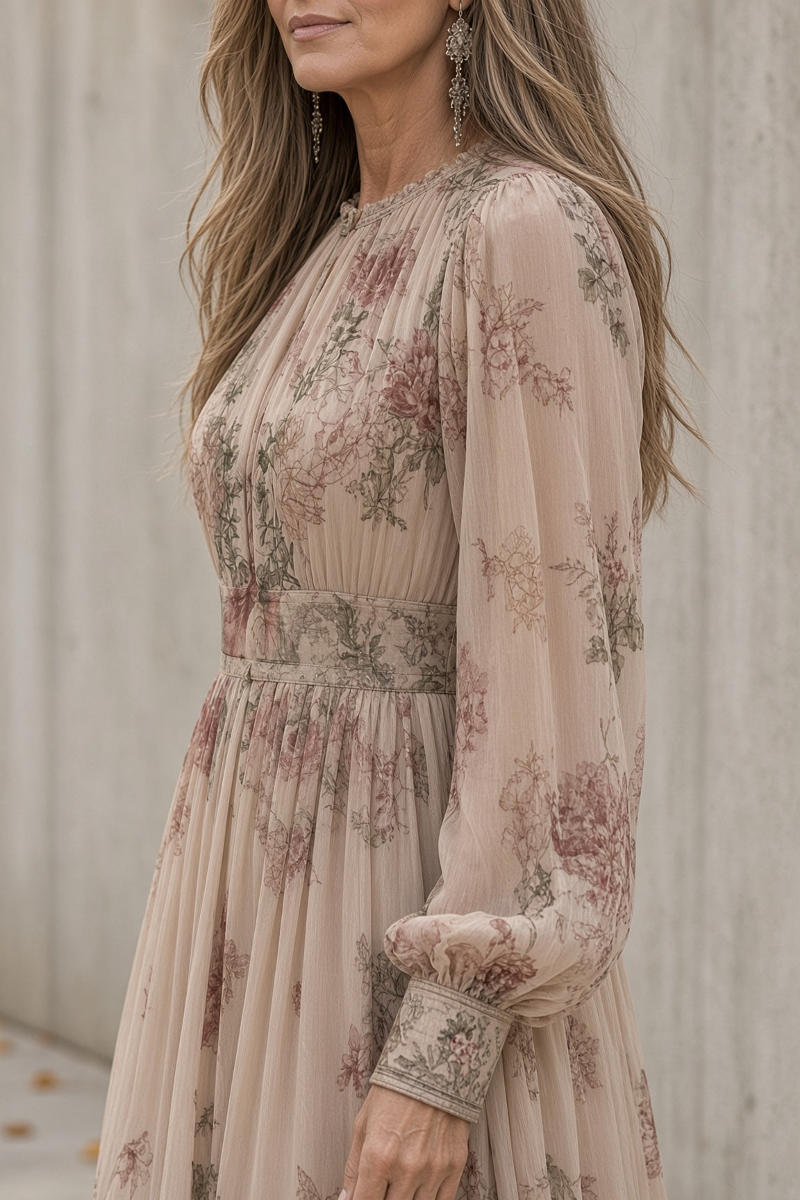 Florentine – Women's Floral Long-Sleeve Maxi Dress