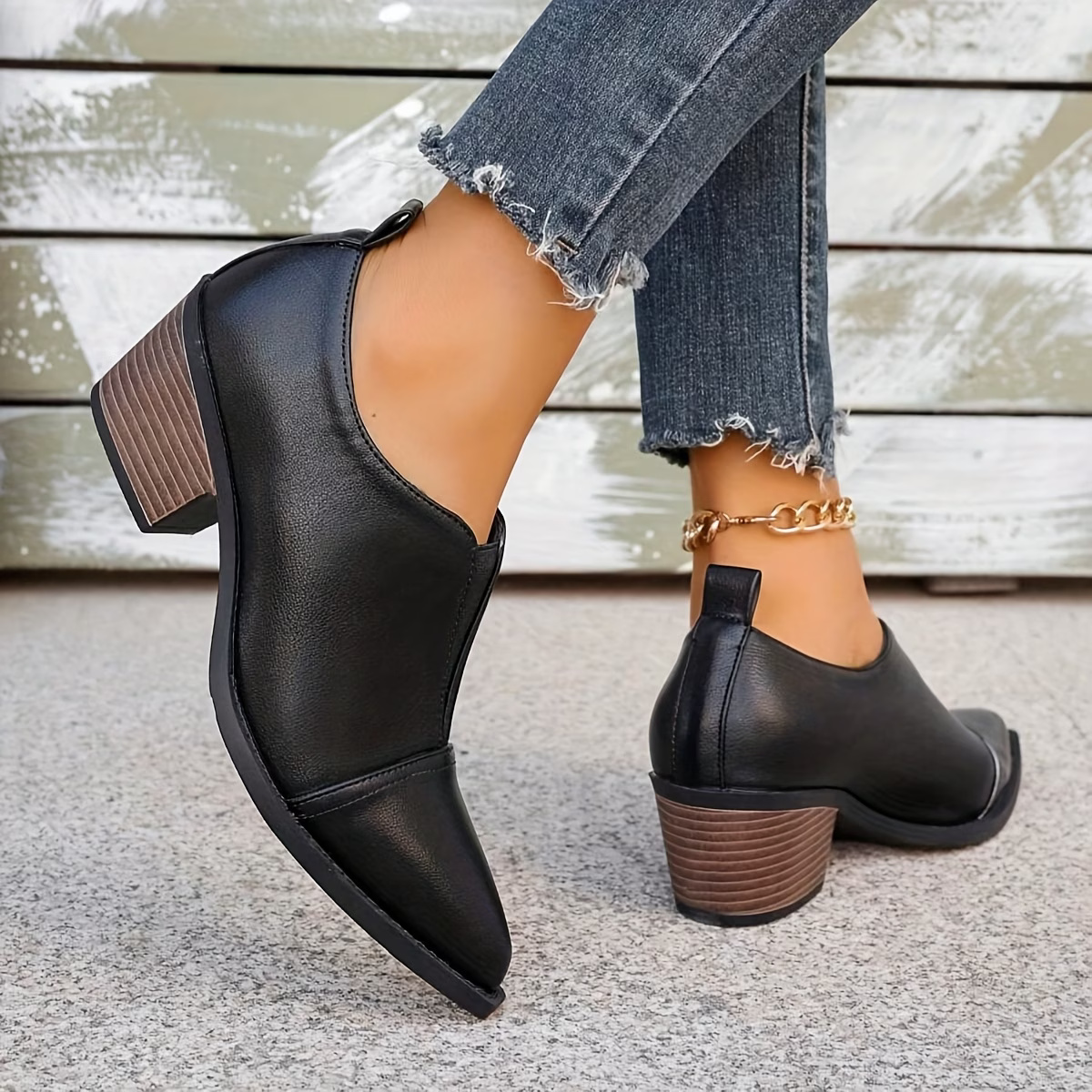 Caterina – Women's Orthopaedic Slip-On Block Heel Shoes