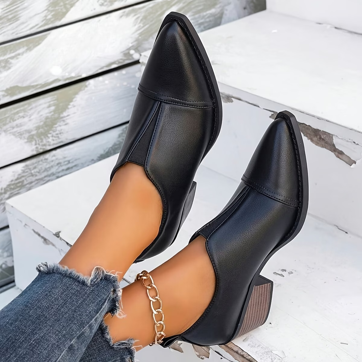Caterina – Women's Orthopaedic Slip-On Block Heel Shoes