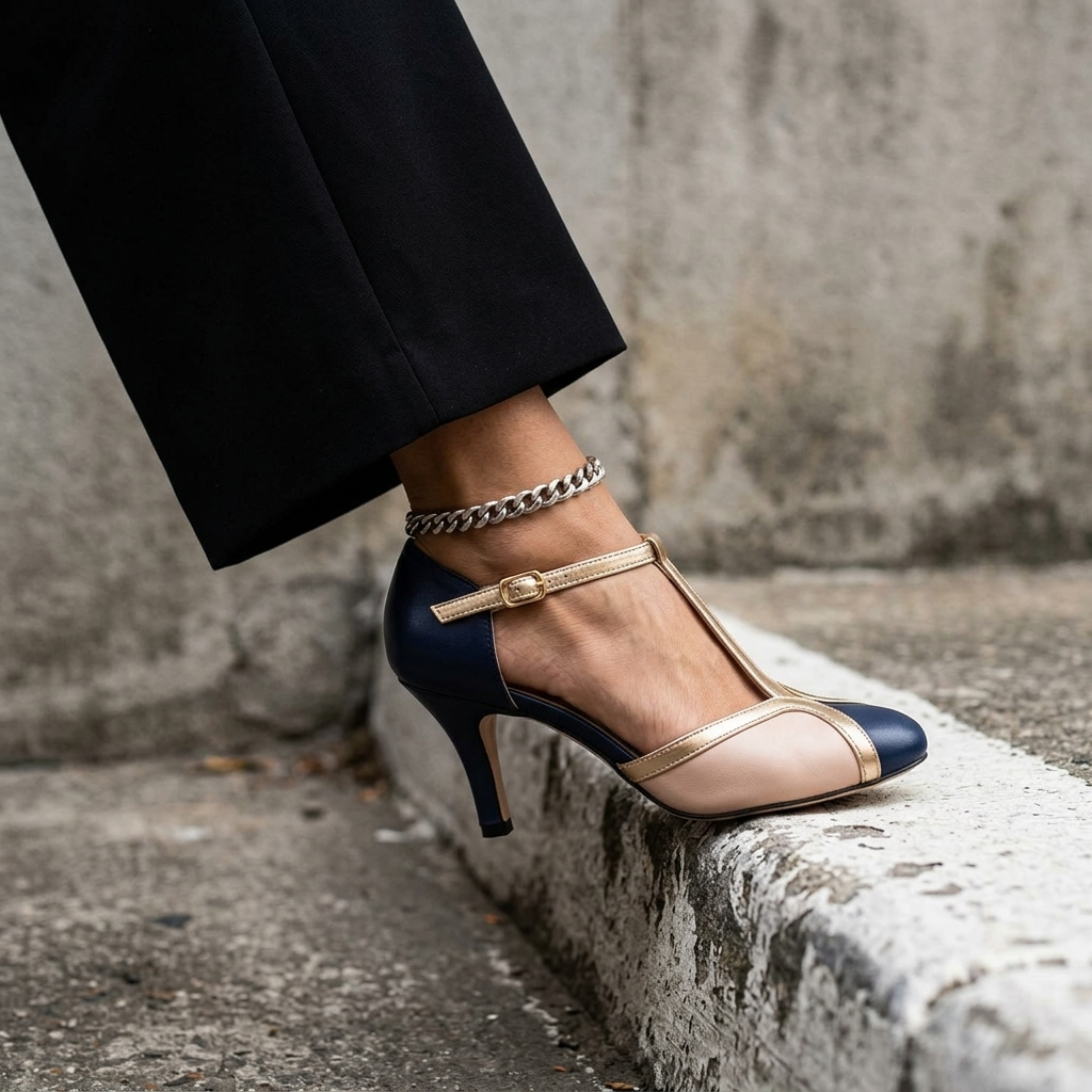 Marcella | T-Strap Comfort Heel