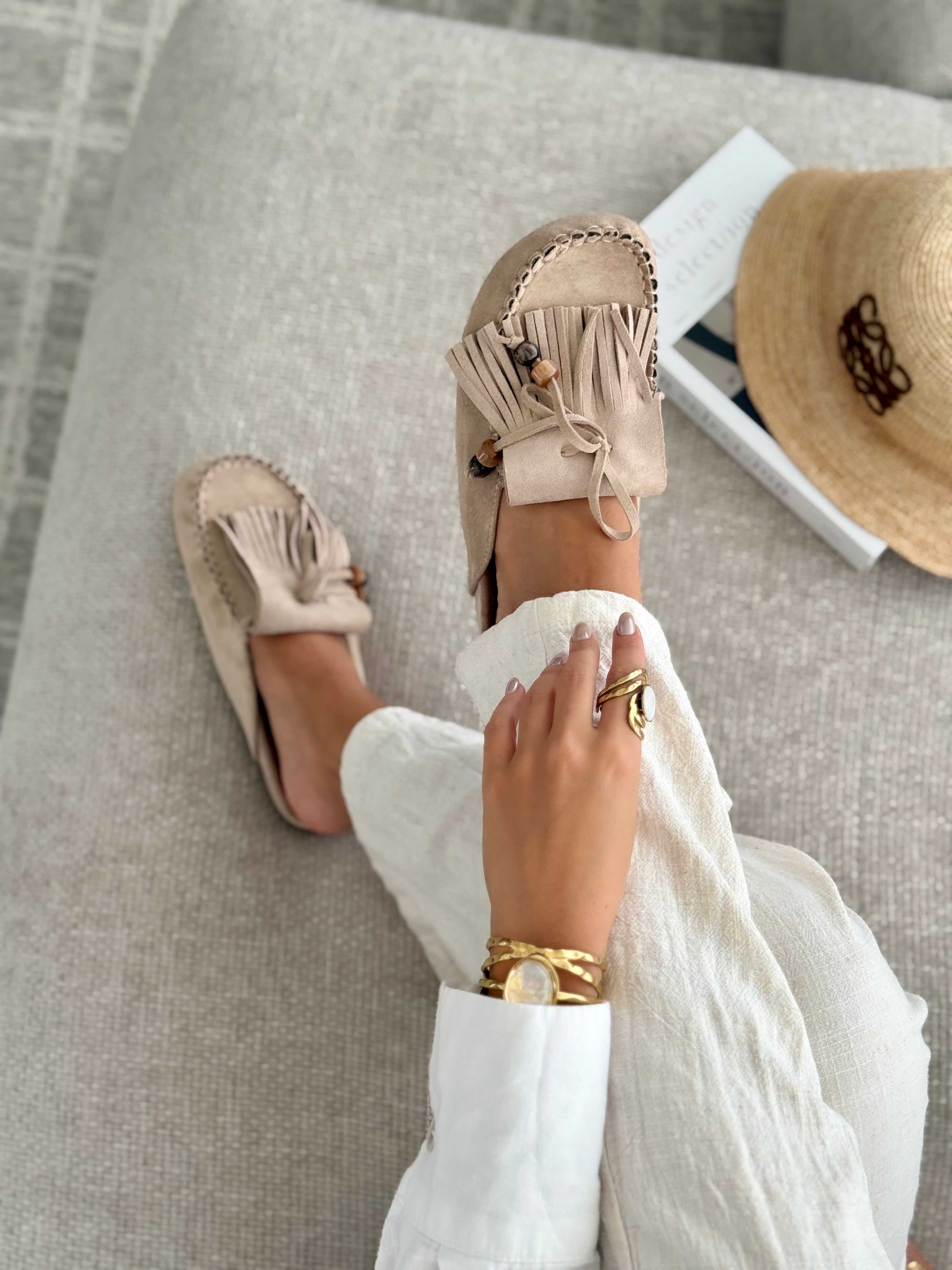 Sabrina™ | Comfortable Taupe Mules