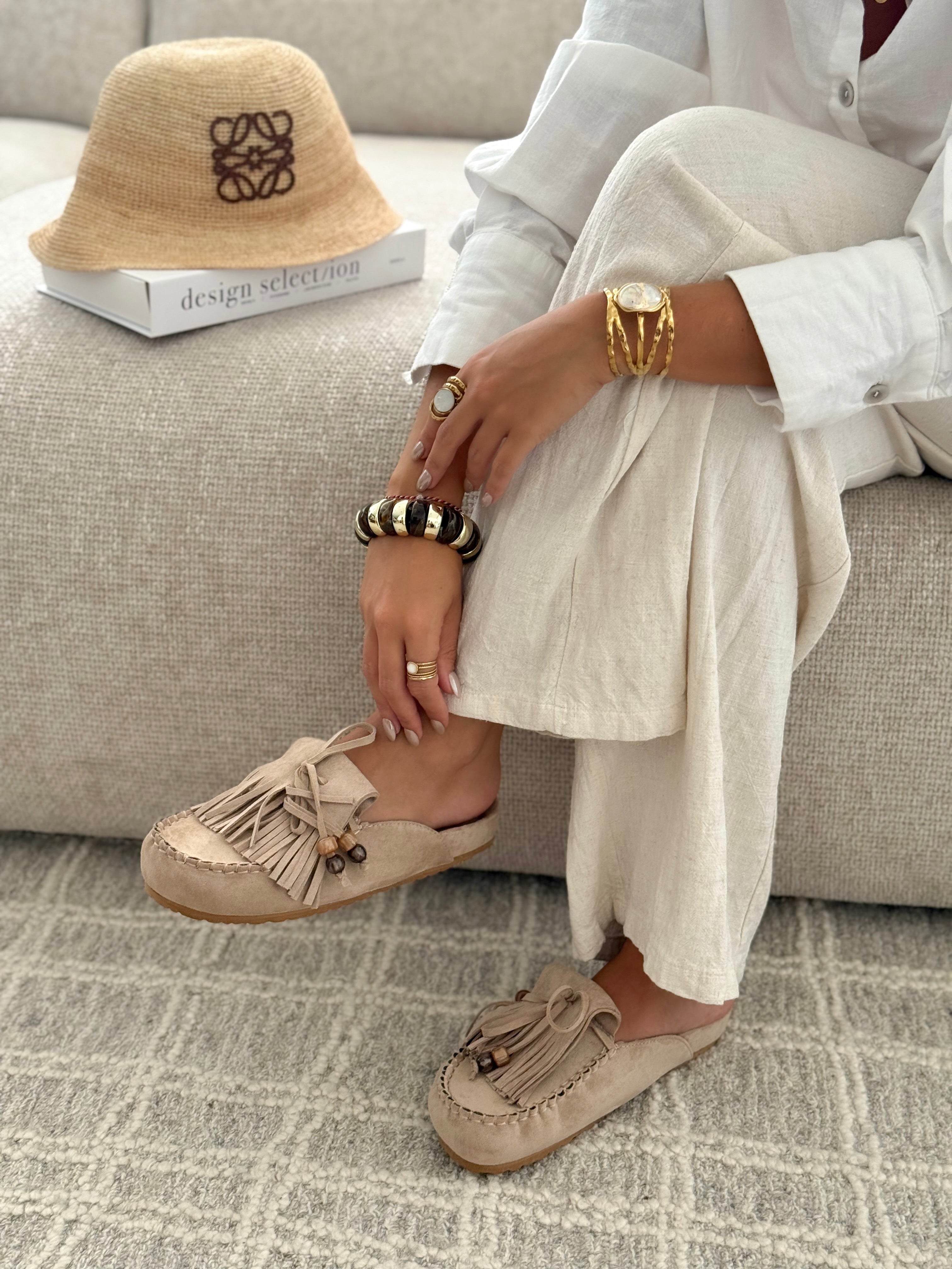 Sabrina™ | Comfortable Taupe Mules