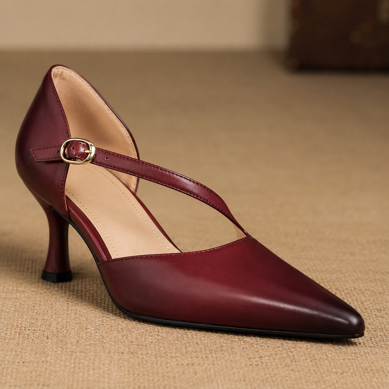 Avena | Crossover Strap Kitten Heels