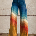 Solange | Women's Retro Chevron Wide-Leg Trousers