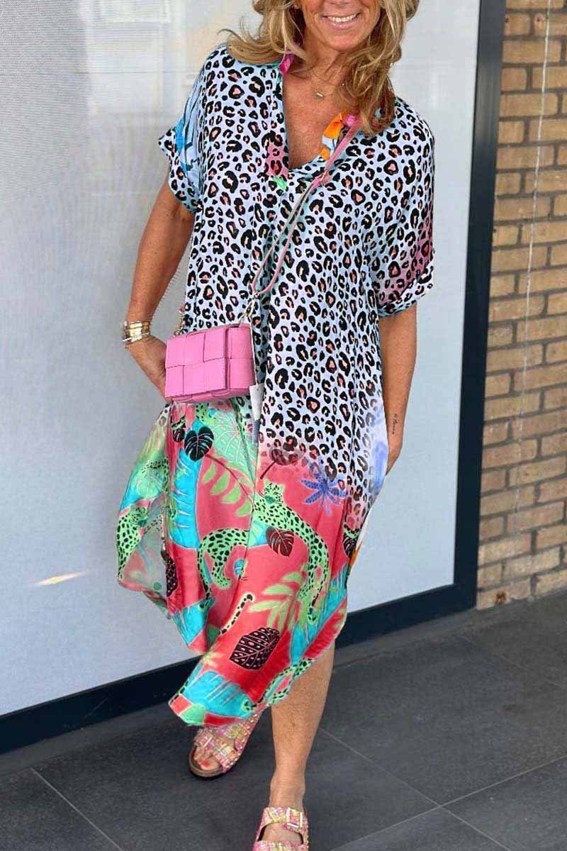Ingrid | Leopard print dress with V-neckline