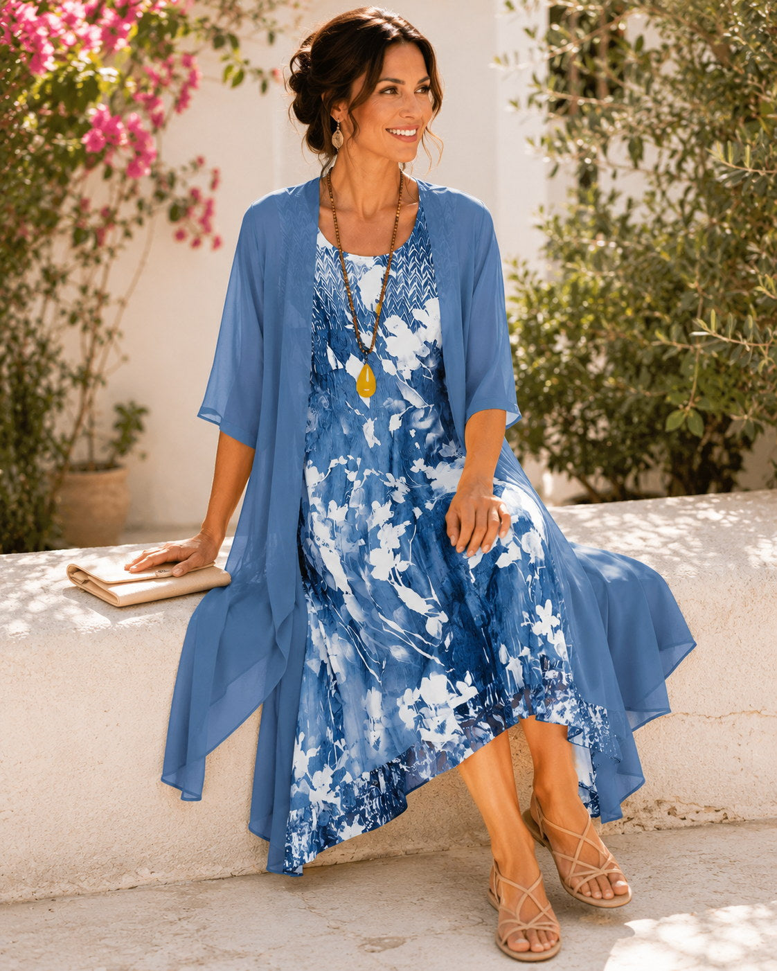 Oliwia | Floral Layered Midi Dress