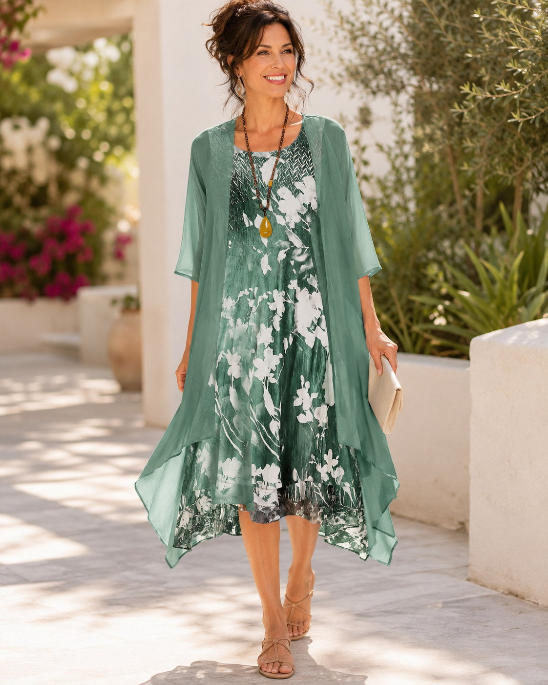 Oliwia | Floral Layered Midi Dress