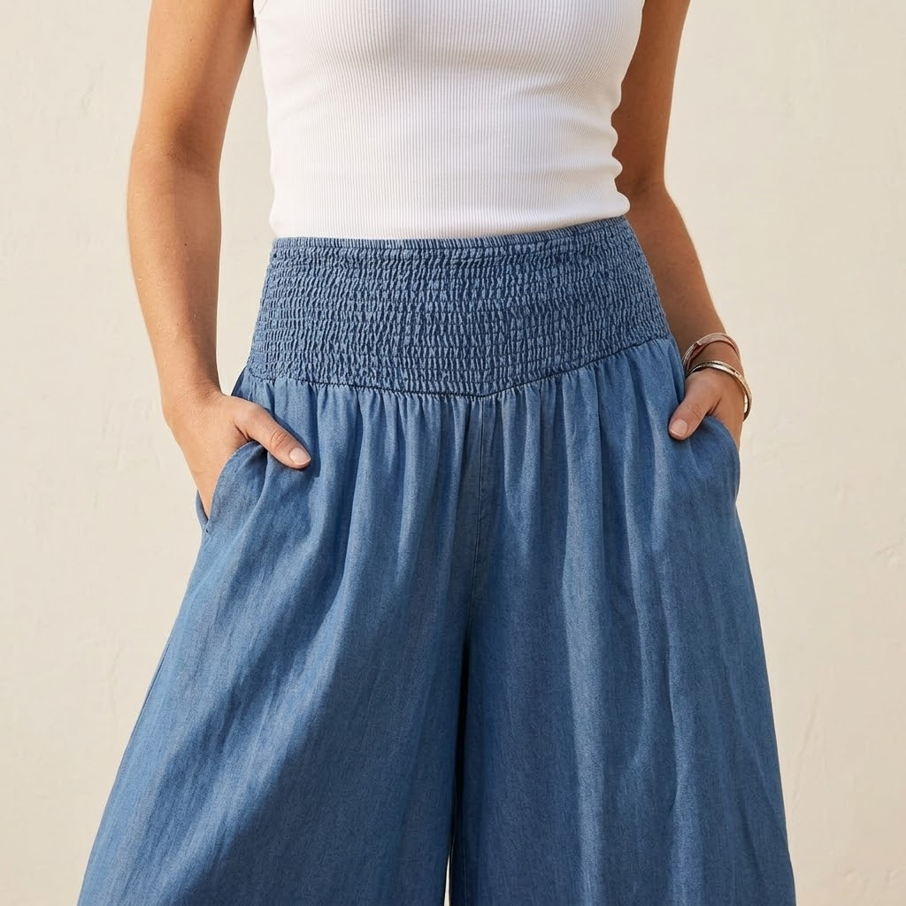 Dagny trousers smocked waistband and side pockets