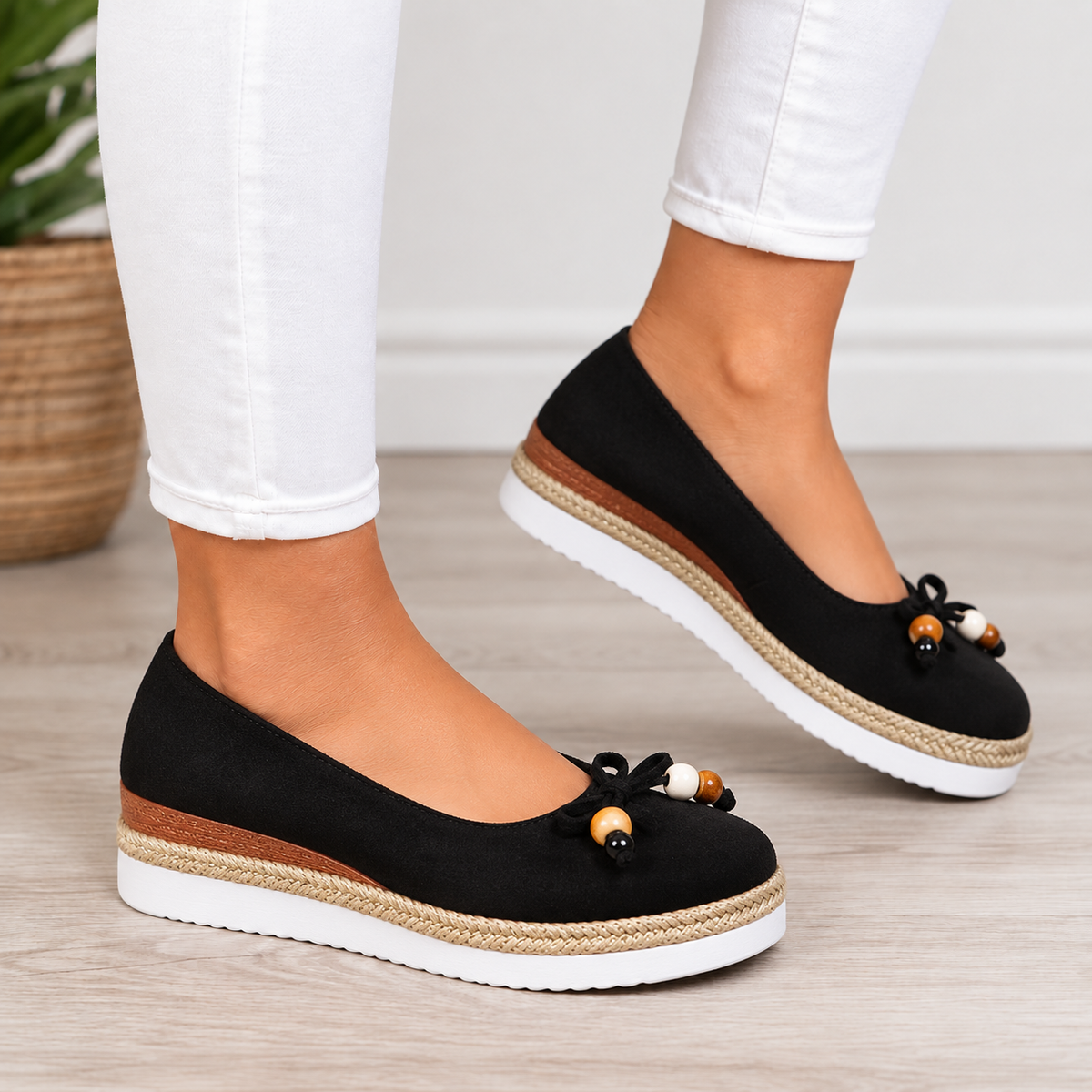 Maribel Orthopedic Comfort Wedges - Black