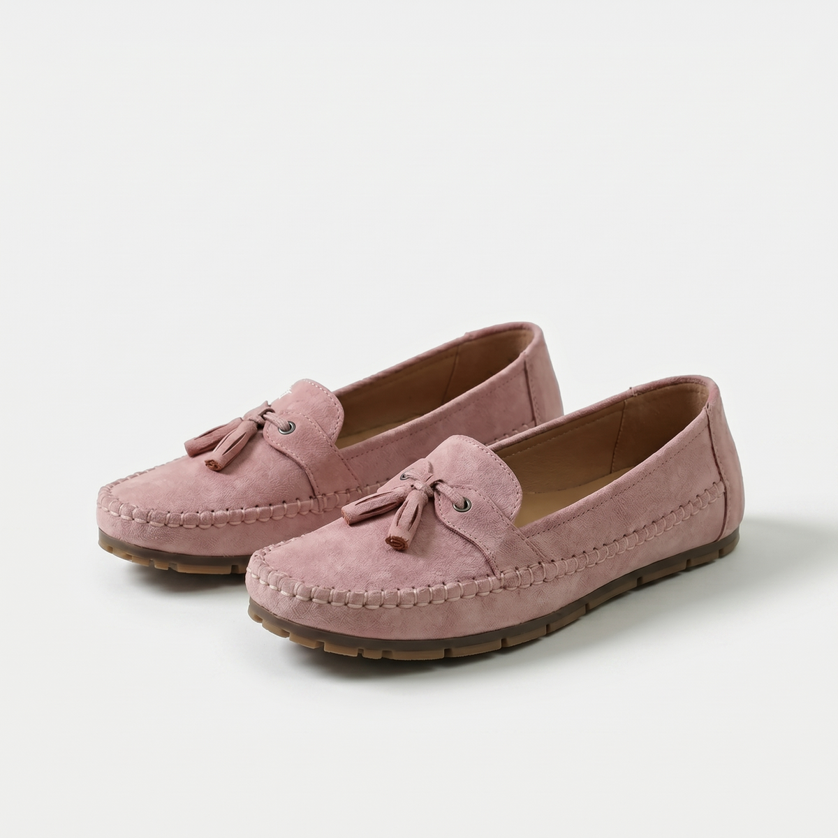 Meredith – Dusty Pink Orthopaedic Tassel Moccasin Loafers