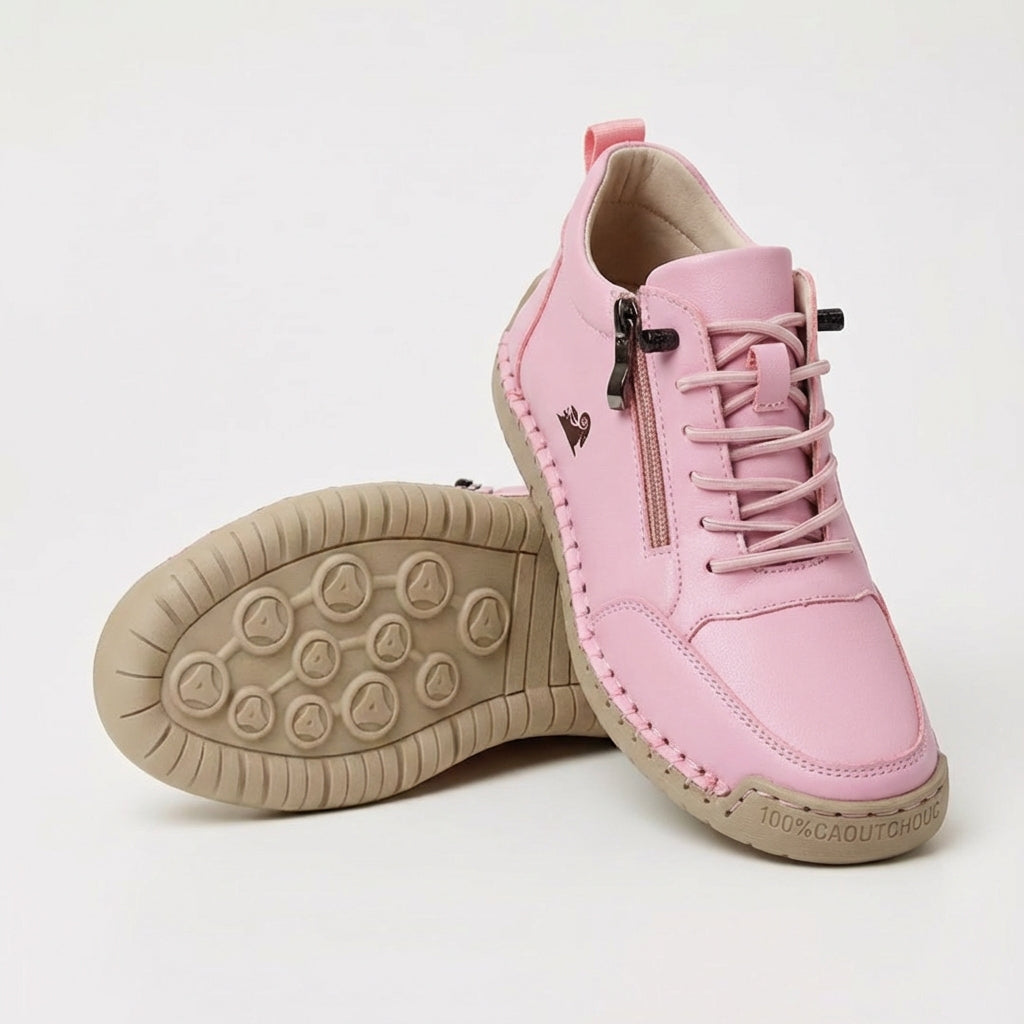 Marian – Pink Orthopaedic Side-Zip Stitched Sneakers