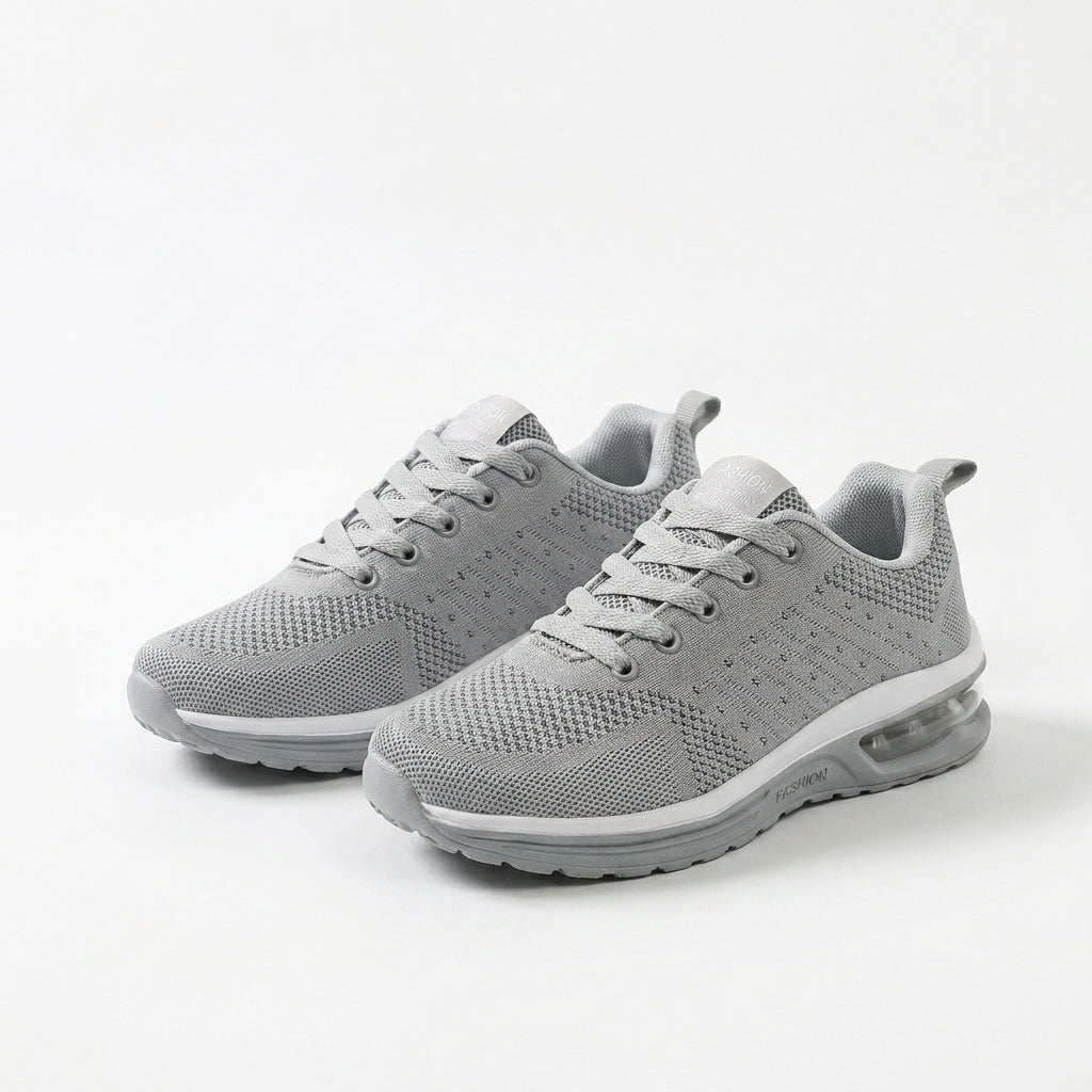 Trudy – Grey Orthopaedic Grey Knit Lace-Up Sneakers