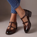Queenie | Women's Leather T-Strap Brogue Mary Janes