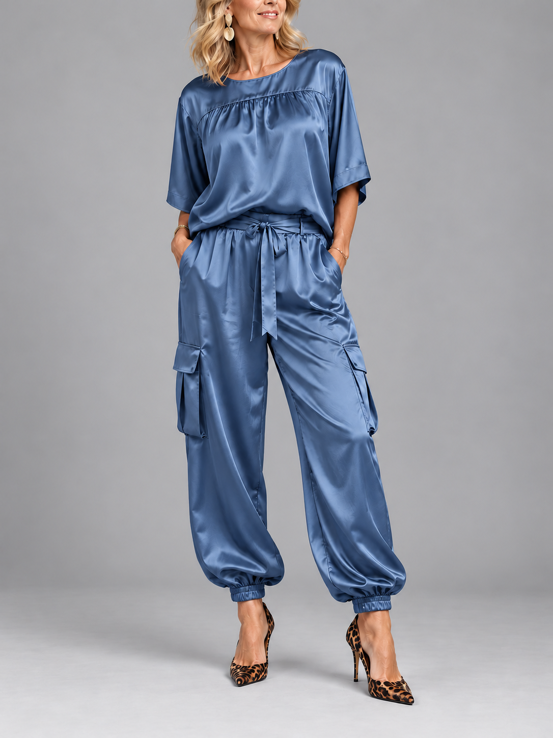 Nora | Casual Comfort Women's Set - Blue - muted studio photo