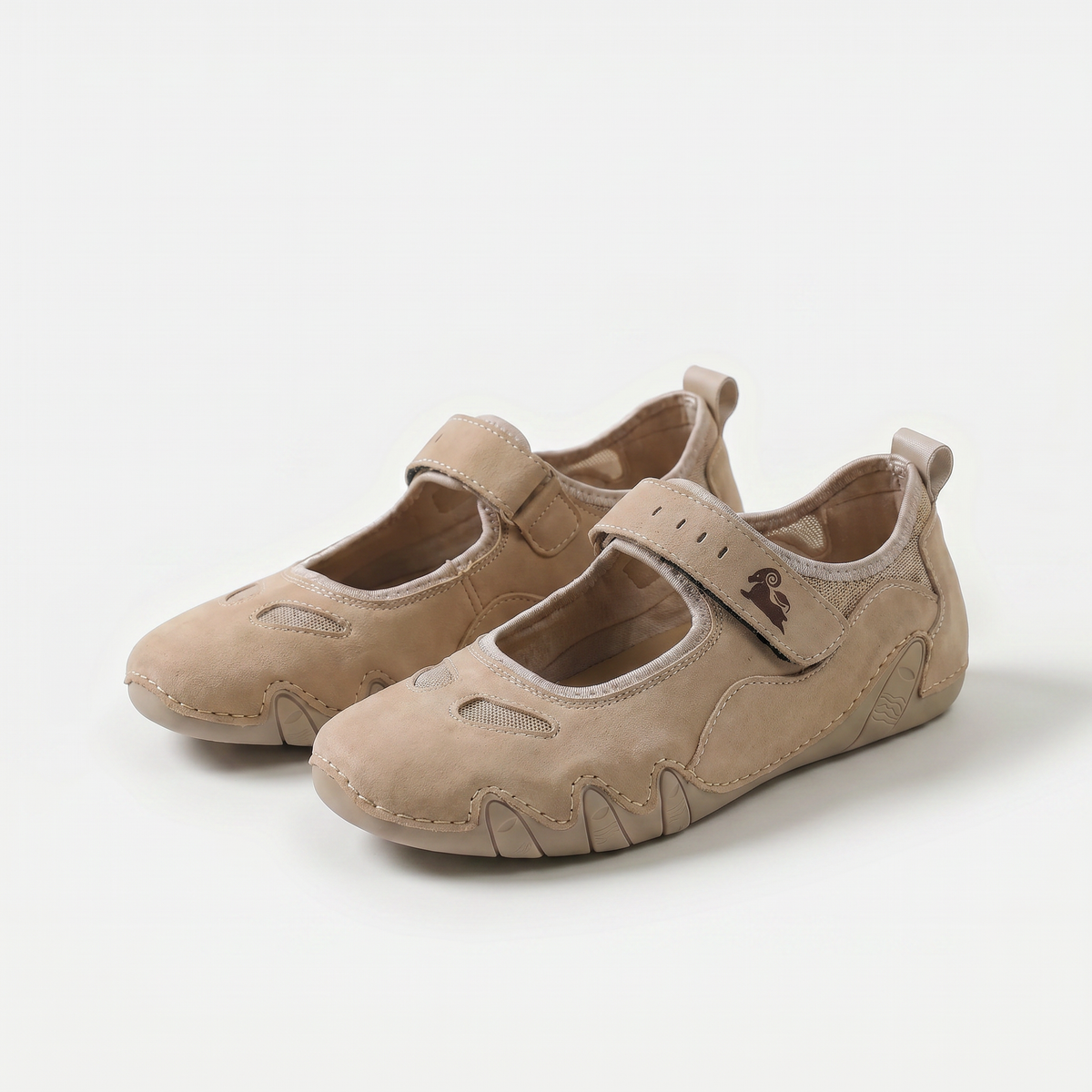 Regina – Sand Orthopaedic Mary Jane Ballet Flats