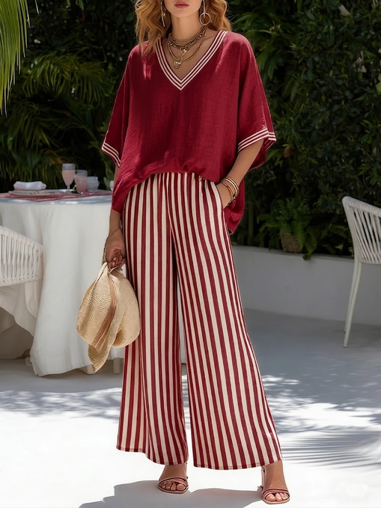 Laura | Striped Linen Duo Set