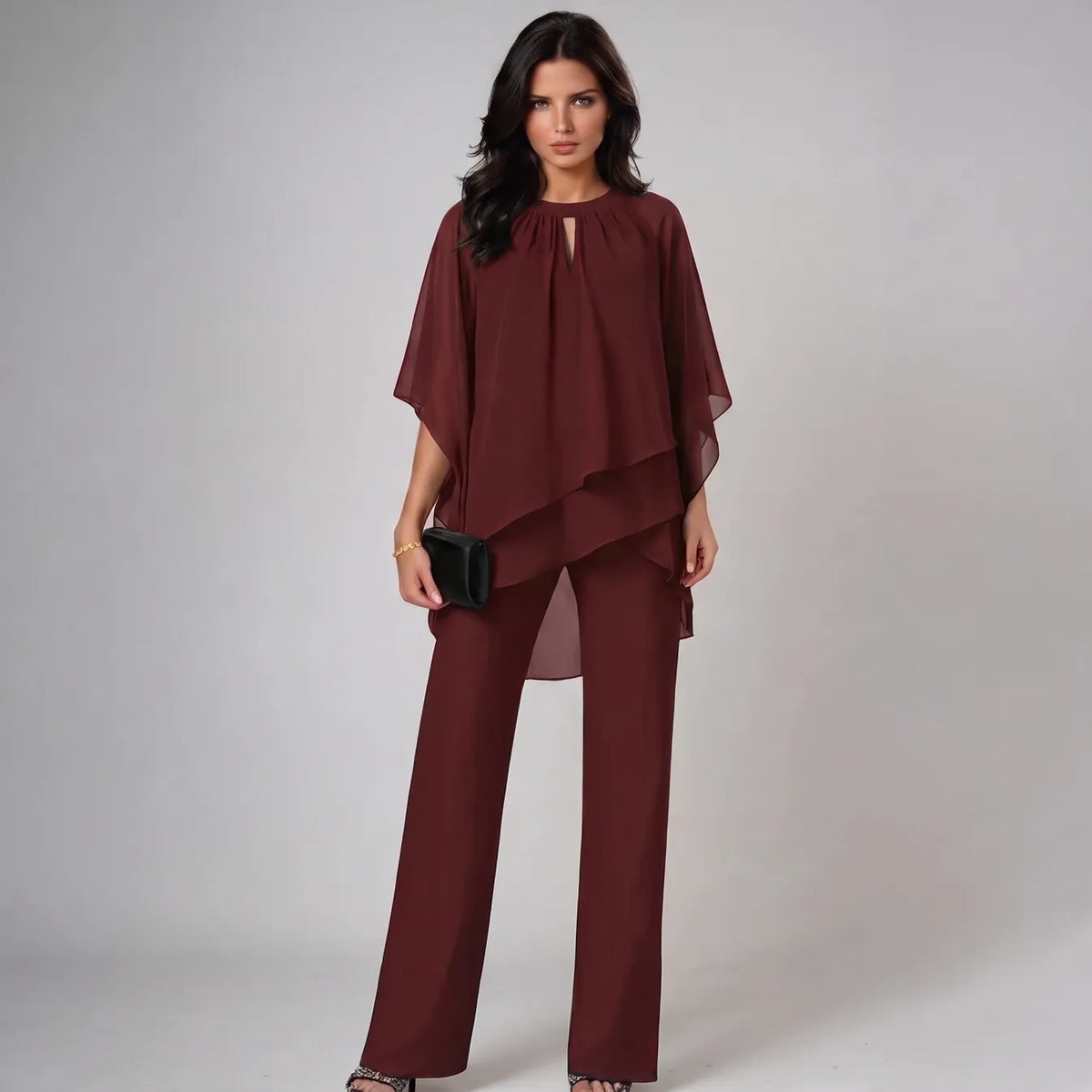 Lenore two-piece set in Burgundy