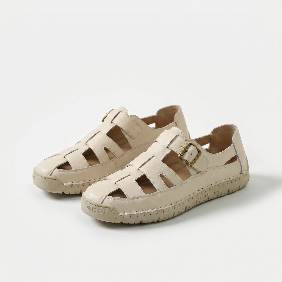 Tamara – Cream Orthopaedic Buckle Fisherman Sandals