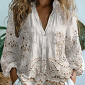 Aveline | Women's Lace-Effect Print V-Neck Blouse