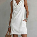 Mariella | Women's Sleeveless Cowl Neck Shift Dress