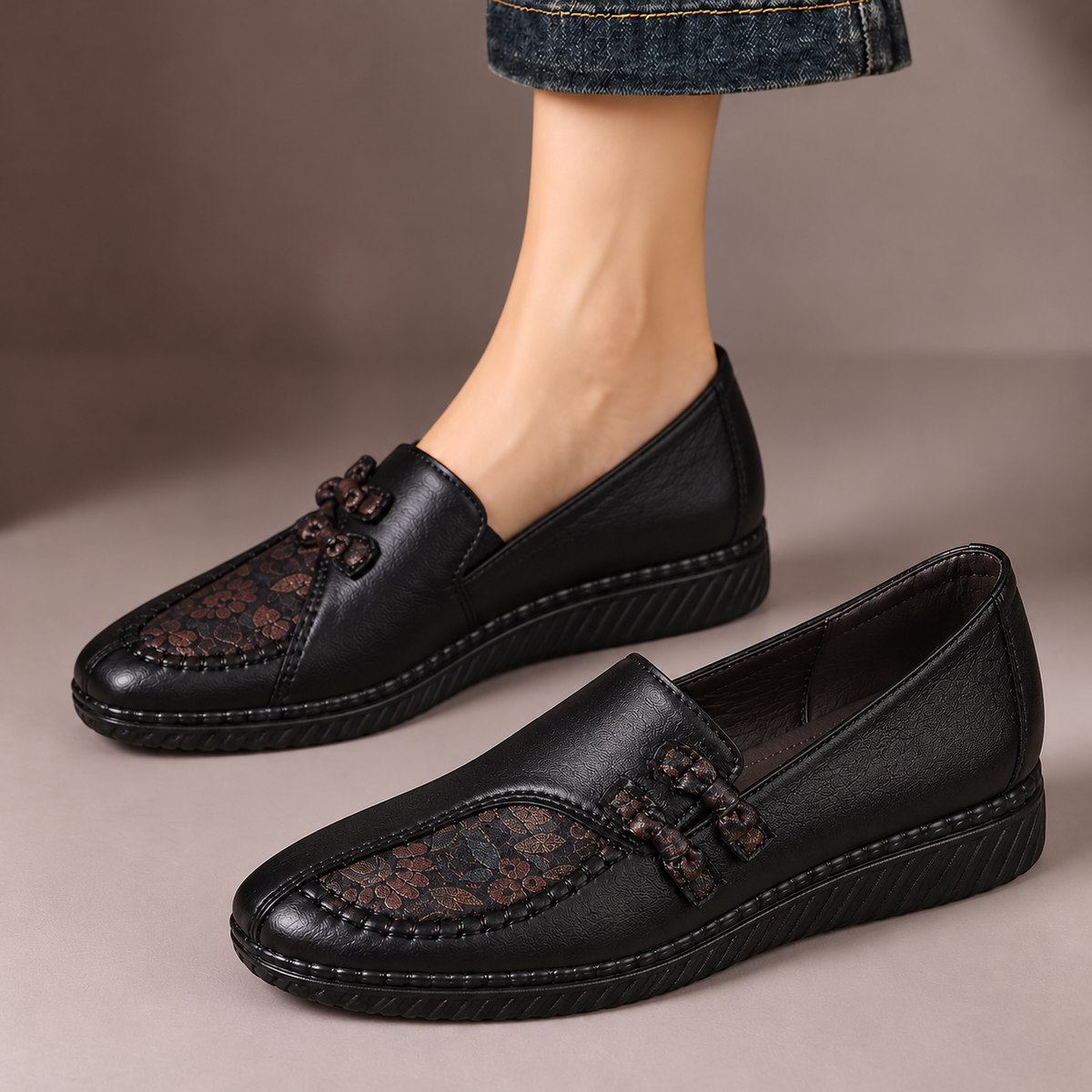 Rhoda Floral Detail Comfort Loafers