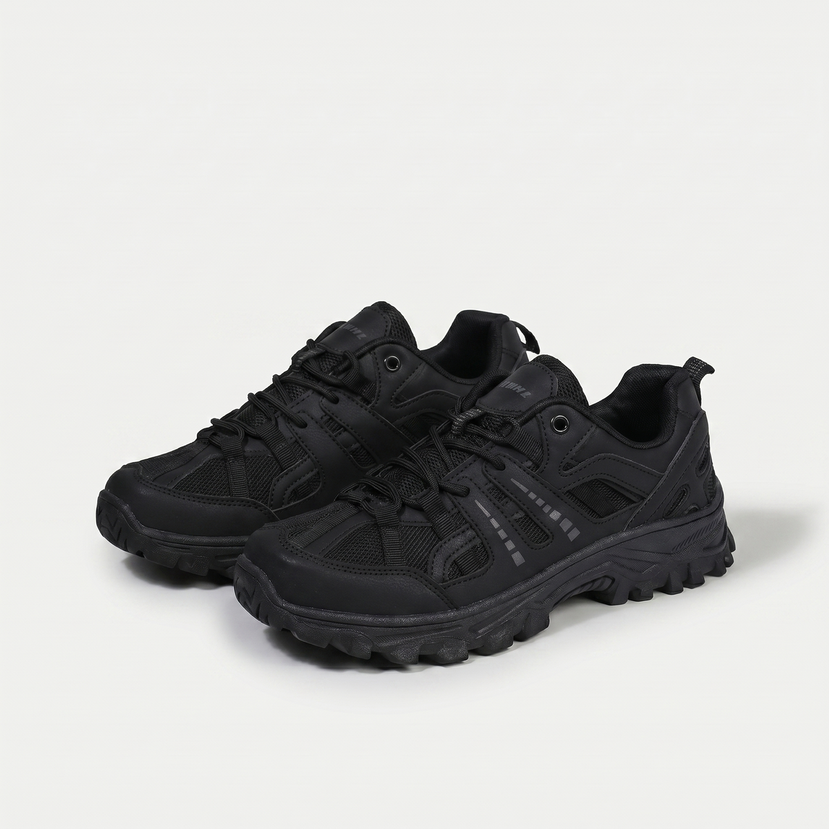 Sally – Black Orthopaedic Lace-Up Hiking Shoes