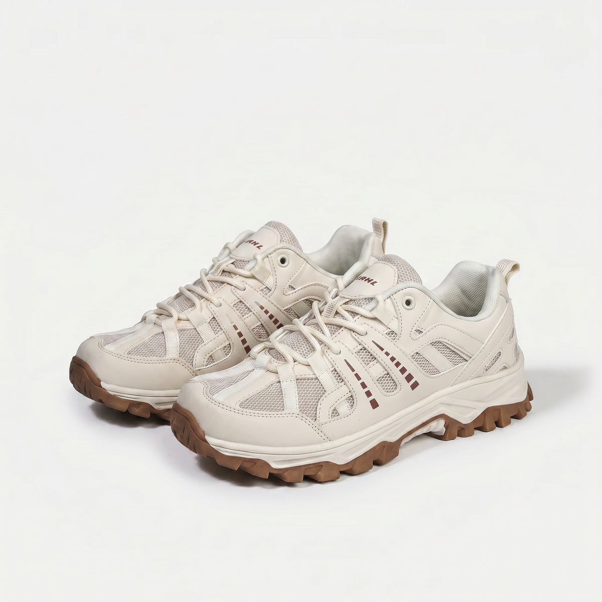 Sally – Cream Orthopaedic Lace-Up Hiking Shoes